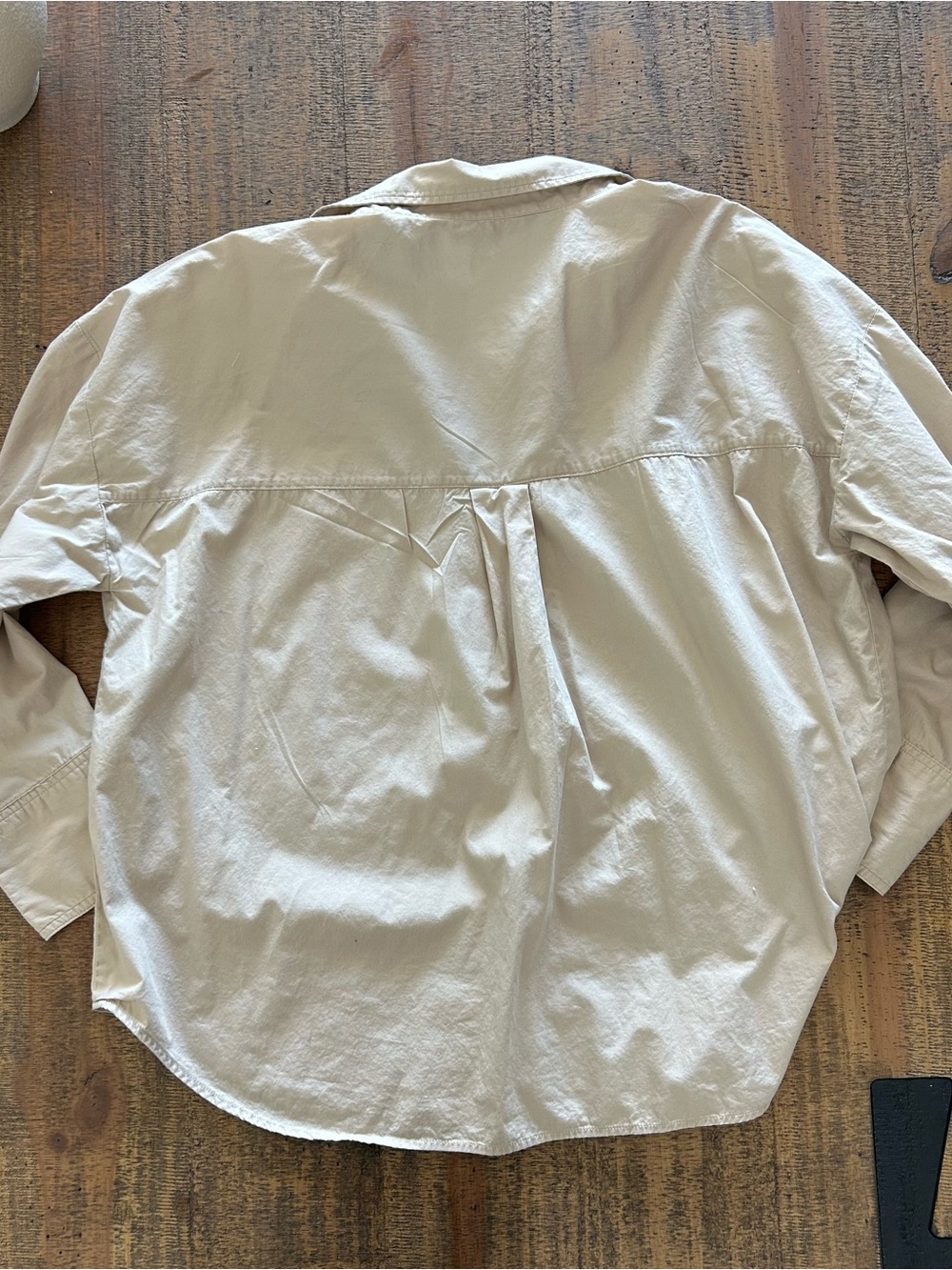 Zara Beige Long-Sleeve Casual Button-Down Shirt - Picture 6 of 6